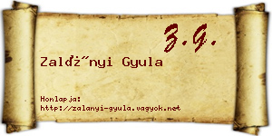 Zalányi Gyula névjegykártya